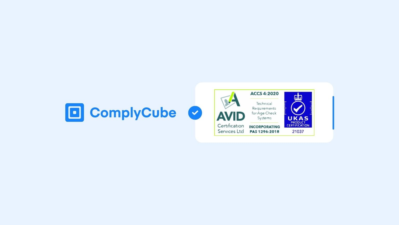 ComplyCube 获得年龄检查认证计划的年龄验证 ACCS 认证